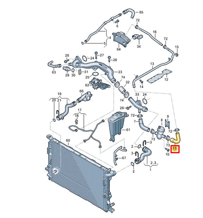 NEW AUDI A4 AVANT B8 COOLANT HOSE PIPE 06E121082S ORIGINAL