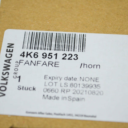 NEW AUDI A6 C8 RIGHT HIGH TONE HORN FANFARE 4K6951223 ORIGINAL