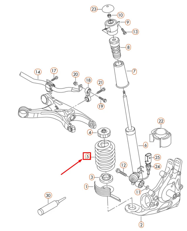 NEW AUDI A4 B8 REAR AXLE COIL SPRING 8K0511115DG ORIGINAL