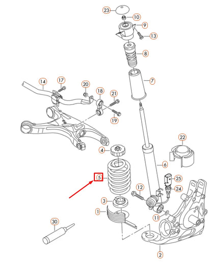 NEW AUDI A4 B8 REAR AXLE COIL SPRING 8K0511115DG ORIGINAL