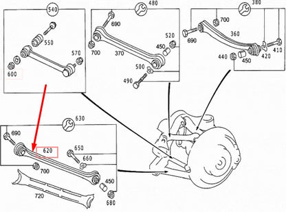 NEW MERCEDES-BENZ C-CLASS W203 REAR SIDE CONTROL ARM A2103503806 ORIGINAL