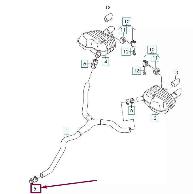 NEW AUDI A4 8W B9 EXHAUST PIPE CLAMP 8W0253141D
