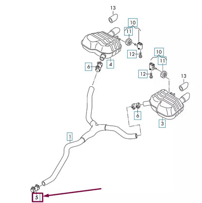 NEW AUDI A4 8W B9 EXHAUST PIPE CLAMP 8W0253141D