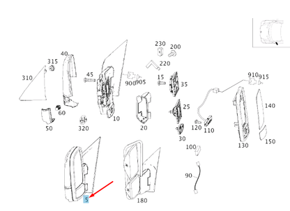 new mercedes-benz sprinter w906 front left door mirror lhd a9068103093 original