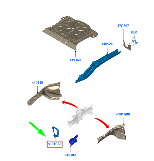 new ford kuga mk1 c394 front end right reinforcement plate 1380773 original