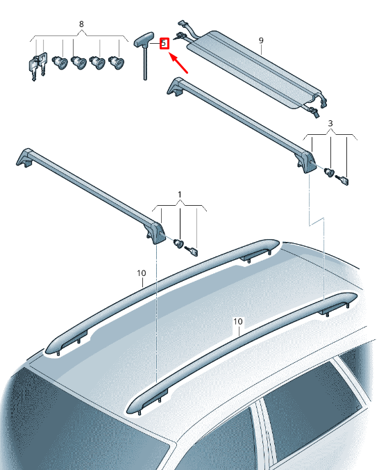 NEW VW TOUAREG 7P MK2 ROOF BASE SUPPORT TORQUE WRENCH 7P0860097 ORIGINAL