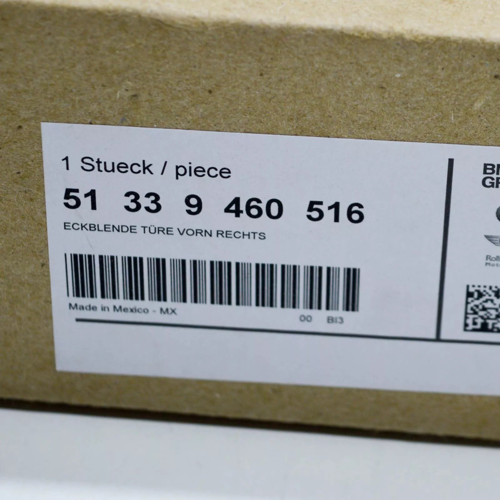 NEW BMW X3 G01 M F97 FRONT RIGHT DOOR CORNER TRIM COVER 51339460516 ORIGINAL