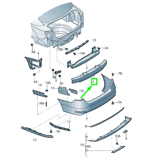 NEW VOLKSWAGEN JETTA A6 MK6 REAR BUMPER FOAM 5C6807251D ORIGINAL