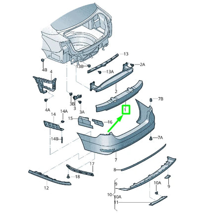 NEW VOLKSWAGEN JETTA A6 MK6 REAR BUMPER FOAM 5C6807251D ORIGINAL