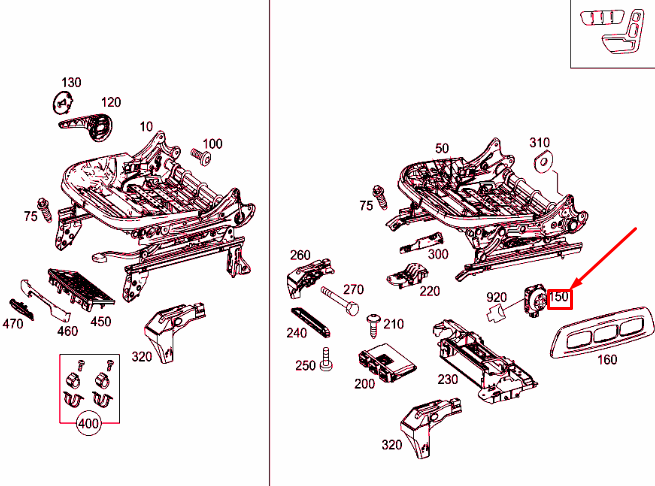 NEW MB CLA C117 FRONT LEFT SEAT ADJUSTMENT SWITCH BLOCK A20590576039051 ORIGINAL