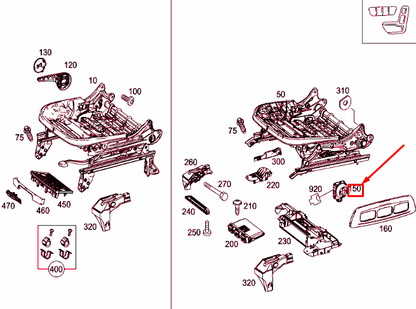 NEW MB CLA C117 FRONT LEFT SEAT ADJUSTMENT SWITCH BLOCK A20590576039051 ORIGINAL