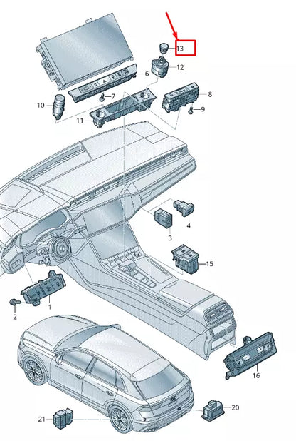 NEW AUDI A6 4A C8 VOLUME ADJUSTMENT CONTROL KNOB 4N0919070 ORIGINAL