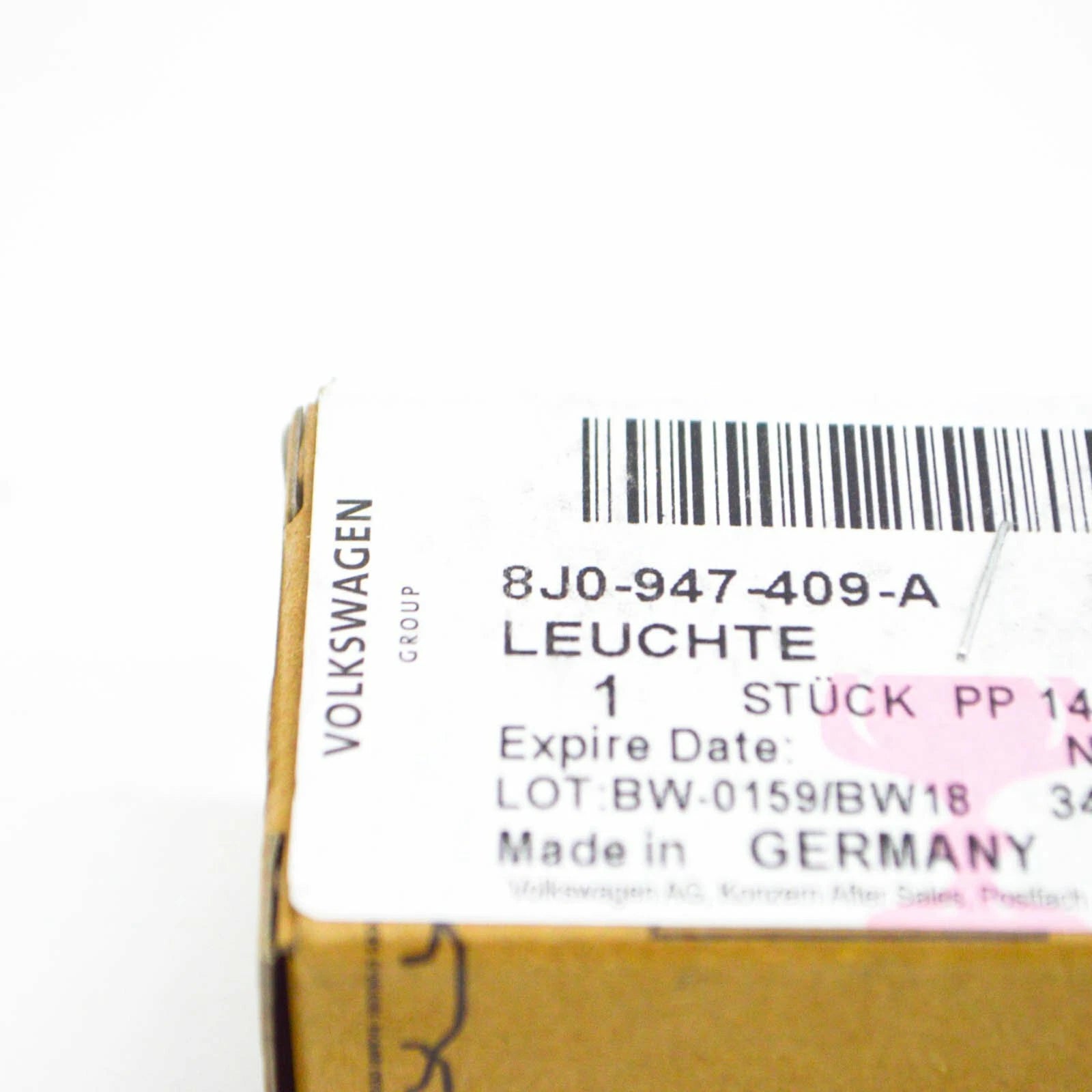 NEW AUDI A1 8X1 GLOVE BOX INTERIOR LIGHT 8J0947409A