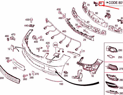 NEW MB C W204 FRONT BUMPER IMPACT ABSORBER RIGHT BRACKET A2048852214 ORIGINAL