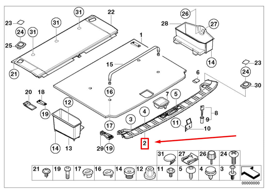 NEW BMW 5 E39 TRUNK LOCK TRIM 51478185232 8185232 ORIGINAL