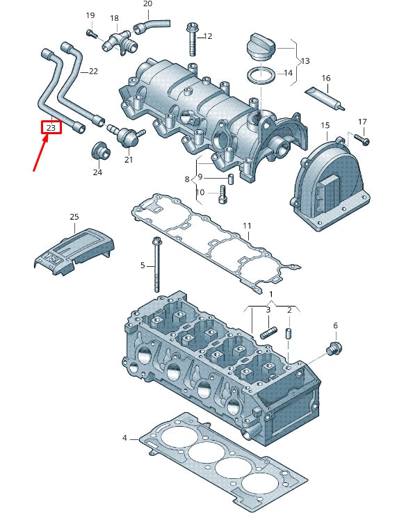 NEW AUDI A3 SPORTBACK 8P BREATHER VENT HOSE 03F103560B ORIGINAL