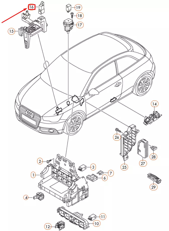 NEW AUDI A1 MK1 GLOW PLUG RELAY 038907281D ORIGINAL