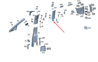 NEW MERCEDES-BENZ VITO W447 LEFT SIDE C-PILLAR TRIM A44769068257H52 ORIGINAL