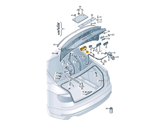 NEW AUDI A4 AVANT B9 INNER ANTI-THEFF GUARD COVER 8W5827569 ORIGINAL