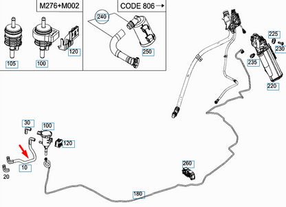 NEW MERCEDES-BENZ GLE COUPE C292 PURGE LINE A1664711115 ORIGINAL