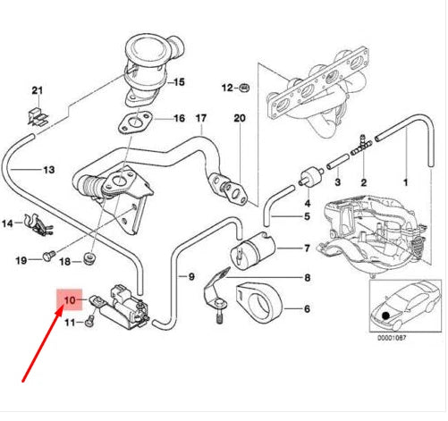 NEW BMW 3 E36 VACCUM CONTROL ELECTRIC VALVE 11721433458 1433458 ORIGINAL
