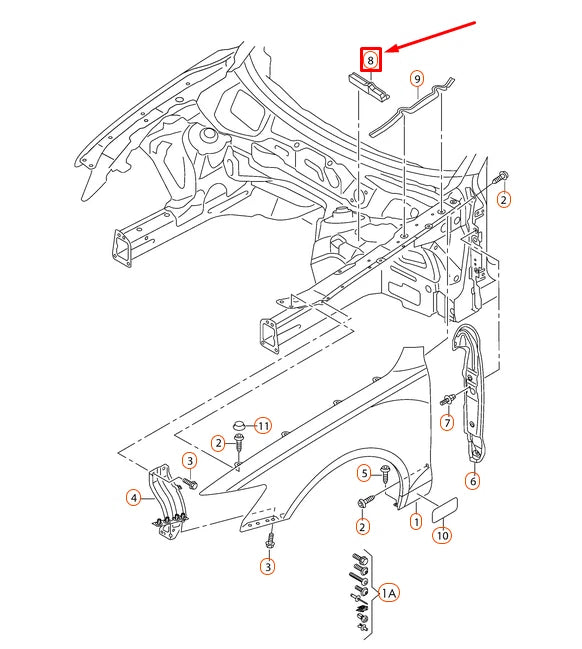 NEW AUDI A6 C7 4G LEFT SIDE FENDER PAD 4G0823721 ORIGINAL