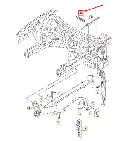 NEW AUDI A6 C7 4G LEFT SIDE FENDER PAD 4G0823721 ORIGINAL