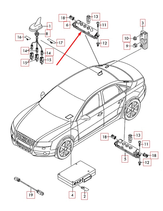 NEW AUDI A4 B8 ANTENNA AMPLIFIER 8K5035225F ORIGINAL