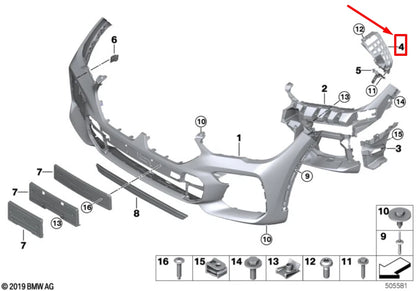 NEW BMW X6G06 FRONT LEFT UPPER BUMPER TOP GUIDE 7478843 51117478843 ORIGINAL