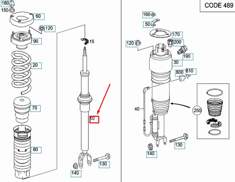 NEW MERCEDES-BENZ E W211 FRONT RIGHT SHOCK ABSORBER A2113236600 ORIGINAL