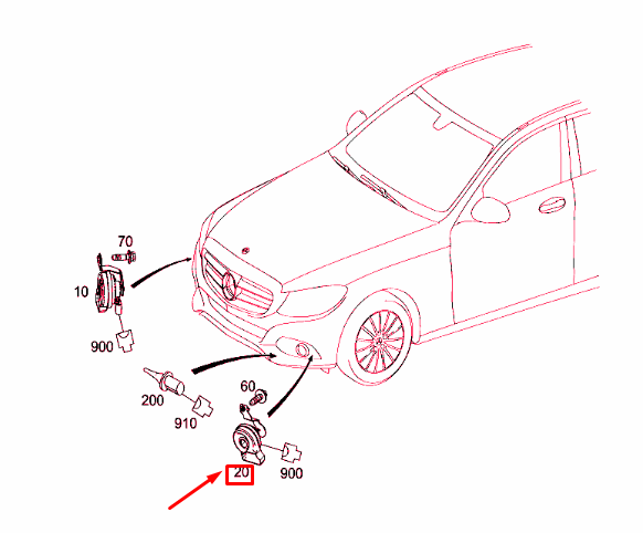 new mercedes-benz c-class w205 front left side horn a2055420620 original