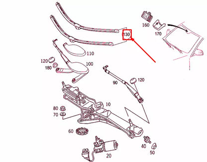 NEW MERCEDES-BENZ S W220 WINDSHIELD WIPER BLADE LHD A2208201845 ORIGINAL
