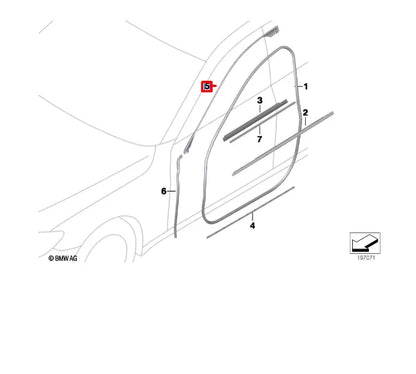 NEW BMW 7 F01 FRONT RIGHT ROOF SEAL 51337178008 ORIGINAL
