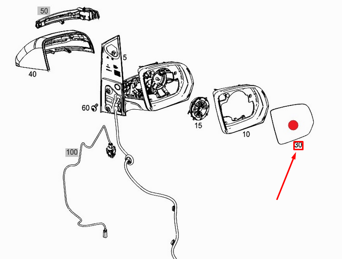 NEW MERCEDES VITO MIXTO TOURER W447 BOX BUS MPV MIRROR GLASS A4478110533