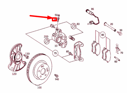 NEW MB CLK C209 FRONT WHEEL BRAKE CALIPER BLEEDER VALVE A0004214265 ORIGINAL