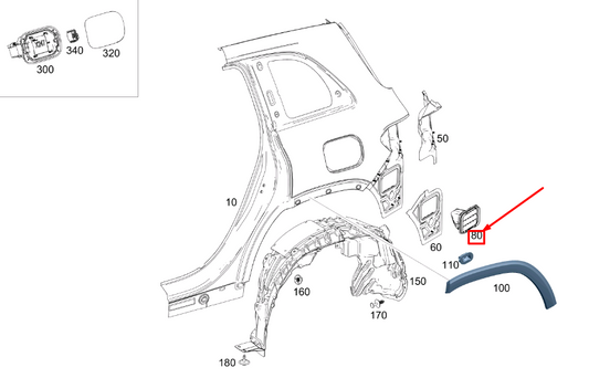 new mercedes-benz glb x247 rear right side panel vent flap a1778302100 original