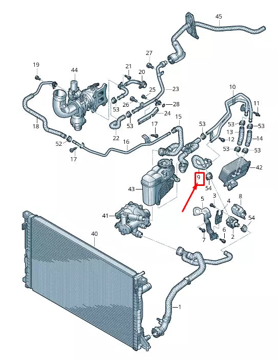 NEW AUDI A6 4A C8 ENGINE COOLANT HOSE 4K0121447AM