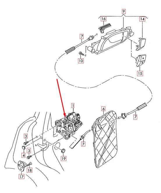 NEW AUDI Q7 4L REAR LEFT DOOR LOCK 8K0839015 ORIGINAL