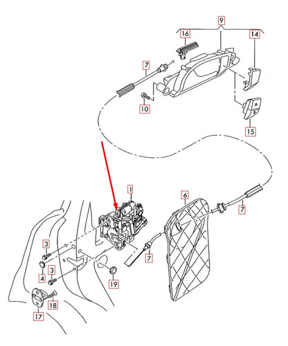 NEW AUDI Q7 4L REAR LEFT DOOR LOCK 8K0839015 ORIGINAL