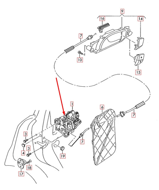 NEW AUDI Q7 4L REAR LEFT DOOR LOCK 8K0839015 ORIGINAL