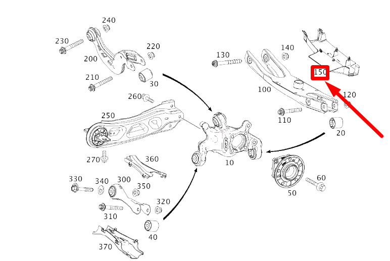 new mercedes-benz cla c117 rear left spring control arm trim a2463520191