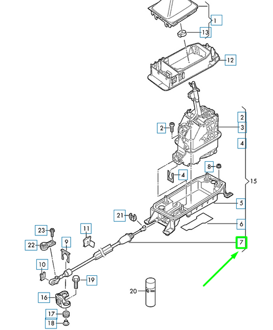 new volkswagen passat b8 3g gear shifting mechanism cable 3q0713266q original