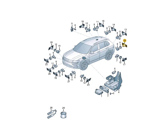 NEW VOLKSWAGEN TIGUAN AD REAR BUMPER OUTER PDC SENSOR BRACKET 5NN919491B