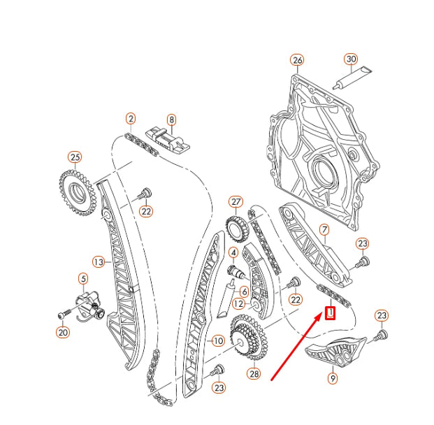NEW VW BEETLE A5 CAMSHAFT TIMING CHAIN 06K109158AM ORIGINAL