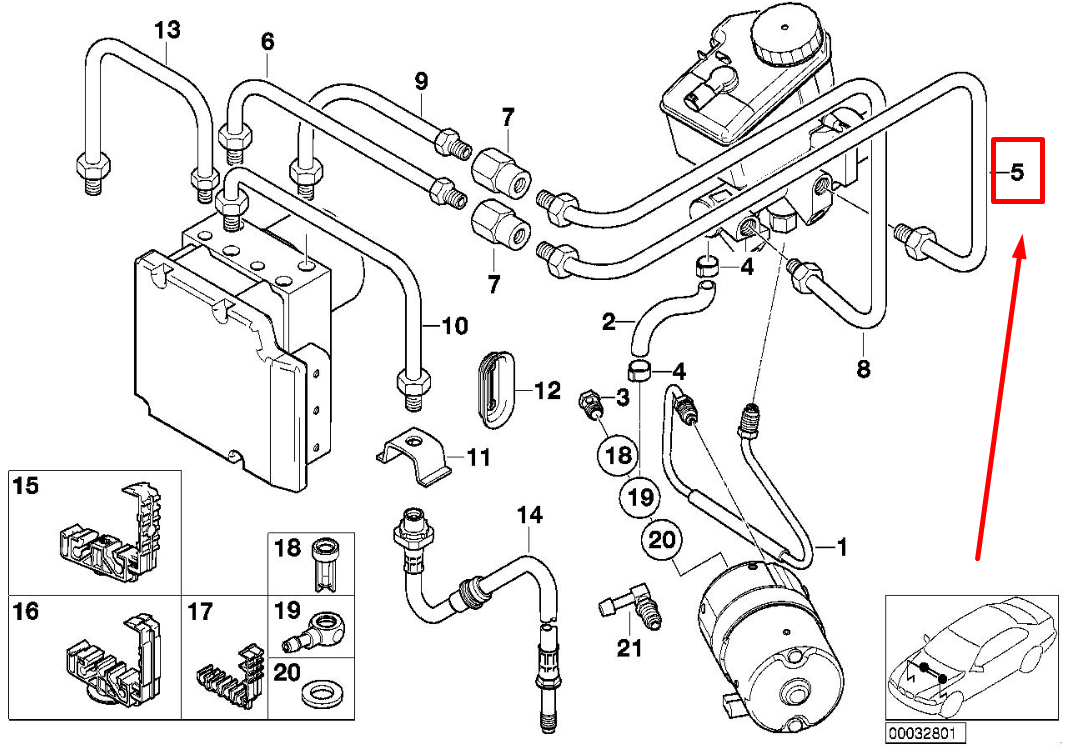 new bmw 3 e46 front brake pipe 6754837 34326754837 original