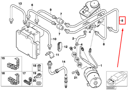 new bmw 3 e46 front brake pipe 6754837 34326754837 original