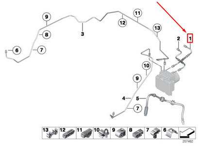 new bmw z4 e89 front left pipeline pressure hose 34326853592 6853592 original