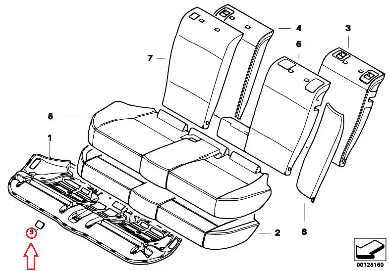 NEW BMW X3 E83 LCI SEAT ISOFIX MOUNT COVER BLACK 52203411930 ORIGINAL