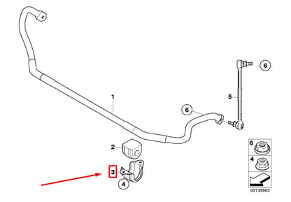NEW BMW 1 CABRIO E88 FRONT SWAY BAR SUPPORT BRACKET 31356768828 6768828 ORIGINAL
