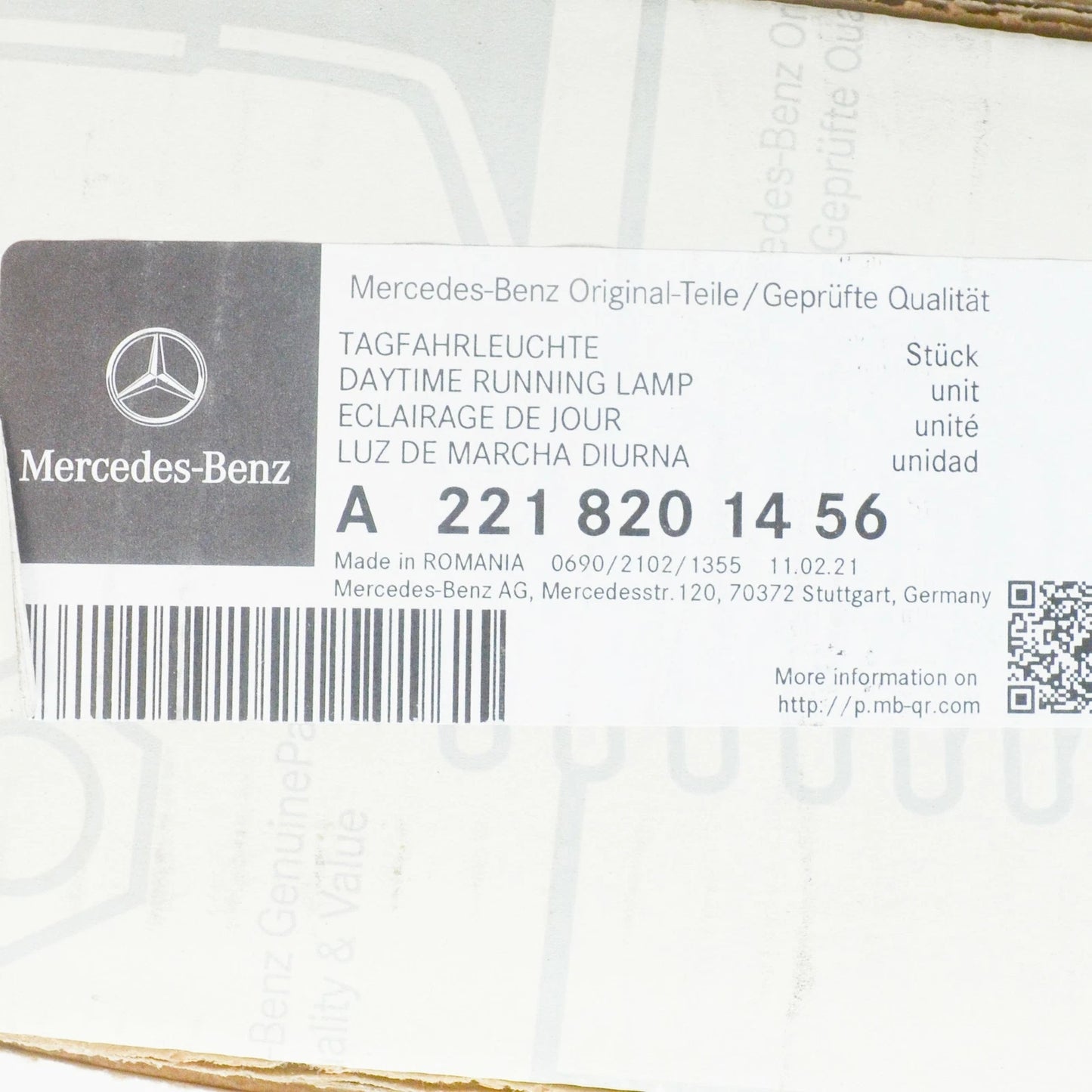 NEW MERCEDES-BENZ S-CLASS W221 FRONT RIGHT DRL FOG LIGHT A2218201456